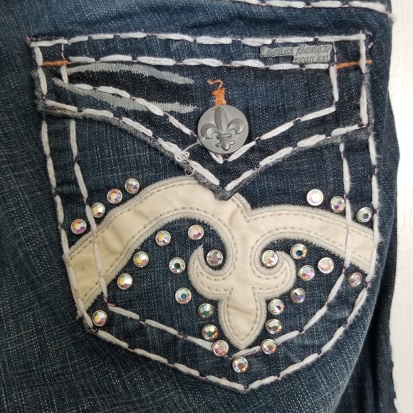 Laguna Beach thick stitch Rhine stone jeans - Picture 3 of 3